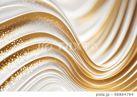 White Gold Waves Background, Luxury Wavy Airy Texture, Flying Golden Waves White Gold Waves Background, Luxury Wavy Airy Texture, Flying Golden Waves 98864764
