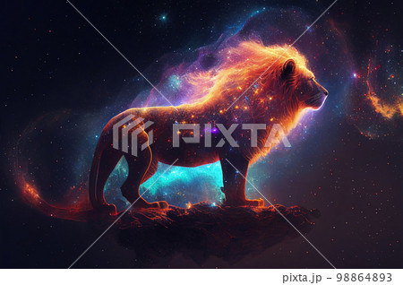 Leo Zodiac Sign, Horoscope Symbol, Astrology Lion, Generative AI Illustration Leo Zodiac Sign, Horoscope Symbol, Astrology Lion, Generative AI Illustration 98864893