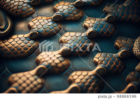 Snake Skin, Reptile, Dragon Scales Texture Background, Generative AI Illustration 98866596