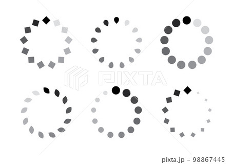 Download Progress Icon, Loading Round Symbol Collection, Downloading Speed Vector Symbols Set 98867445