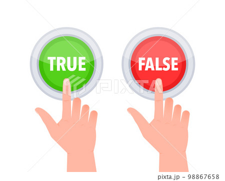 True false button, sign. Check mark and cross. 98867658