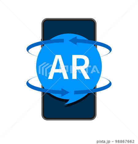 Augmented reality icon. AR symbol. Virtual reality on smartphone. 98867662