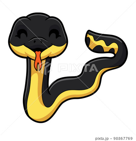 Cute yellow bellied sea snake cartoon Cute yellow bellied sea snake cartoon 98867769