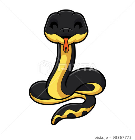 Cute yellow bellied sea snake cartoonのイラスト素材 [98867772] - PIXTA