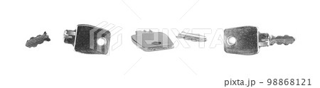 Broken Key Isolated, Locksmith Services Concept, Wrong Password Symbol, Blocked Enter, Broken Steel Key 98868121