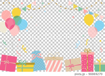 ポップで可愛いお祝いフレーム_誕生日イメージ 98869270