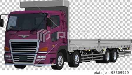 特定メーカーをイメージさせないオリジナル低床4軸カーゴトラック切抜き画像イラスト 特定メーカーをイメージさせないオリジナル低床4軸カーゴトラック切抜き画像イラスト 98869939