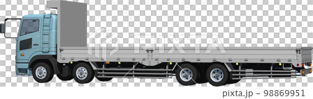 特定メーカーをイメージさせないオリジナル低床4軸カーゴトラック切抜き画像イラスト 特定メーカーをイメージさせないオリジナル低床4軸カーゴトラック切抜き画像イラスト 98869951