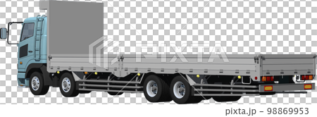 特定メーカーをイメージさせないオリジナル低床4軸カーゴトラック切抜き画像イラスト 特定メーカーをイメージさせないオリジナル低床4軸カーゴトラック切抜き画像イラスト 98869953