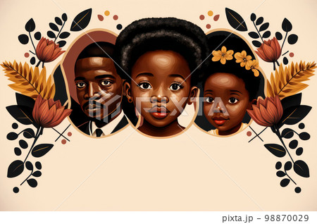 Black history month illustration graphic design copy space background. Black live matter concept. 98870029