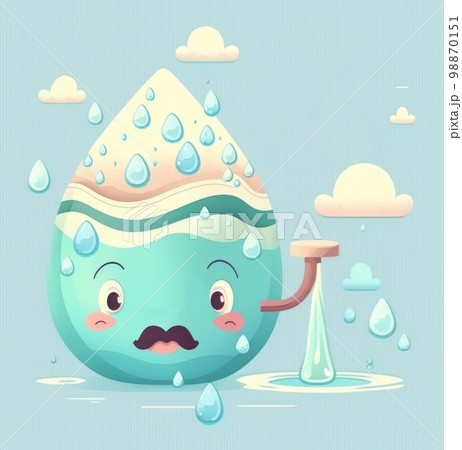 World water day cute illustration graphic with copy space background. World water day cute illustration graphic with copy space background. 98870151