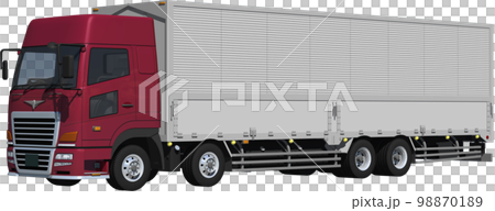 原始低地板 4 軸卡車廂式貨車鏤空圖像插圖，不會讓您想像特定製造商 98870189