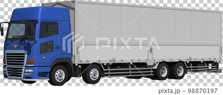 Original low-floor 4-axis truck van cutout image illustration that does not make you imagine a specific manufacturer Original low-floor 4-axis truck van cutout image illustration that does not make you imagine a specific manufacturer 98870197