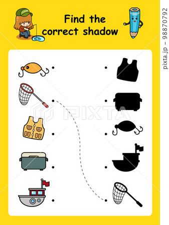 Find the correct shadow education game for children vector illustration 98870792
