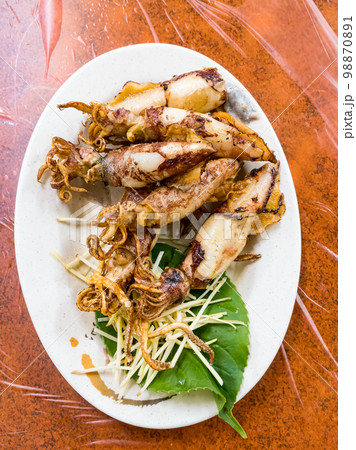 Deepfried Neritic Squid in plate Deepfried Neritic Squid in plate 98870891