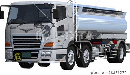 特定メーカーをイメージさせないオリジナル大型タンクローリー切抜き画像イラスト 98871272