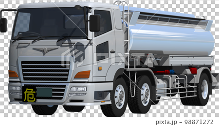 特定メーカーをイメージさせないオリジナル大型タンクローリー切抜き画像イラスト 98871272