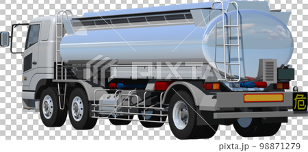 原始的大型油罐卡車摳圖圖像插圖，不會讓您想像特定的製造商 98871279