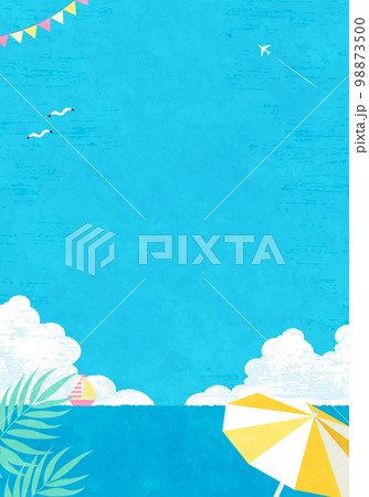 青空と海の夏イメージのベクターイラスト背景(ビーチ) 青空と海の夏イメージのベクターイラスト背景(ビーチ) 98873500