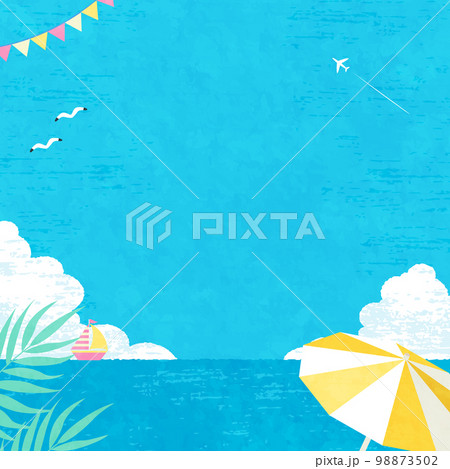 青空と海の夏イメージのベクターイラスト背景(ビーチ) 98873502