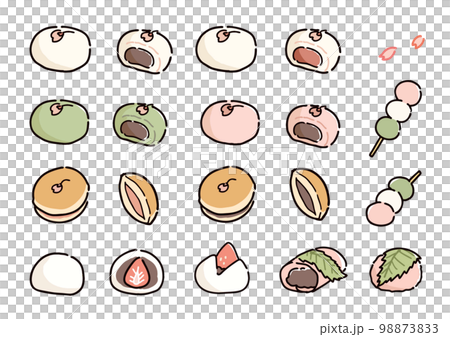 Spring Japanese confectionery material 98873833