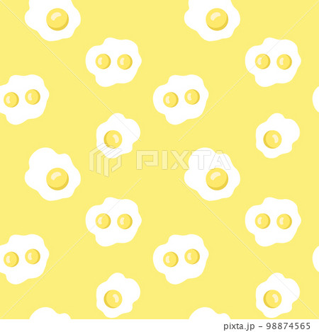 Fried Eggs seamless pattern on yellow background. 98874565