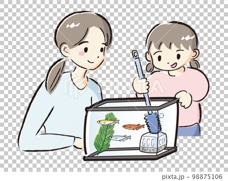 父母和孩子照顧青鱂(清潔水族館) 父母和孩子照顧青鱂(清潔水族館) 98875106