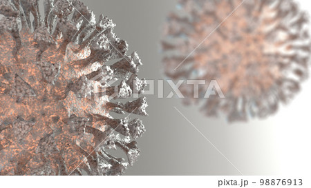 Virus COVID-19 realistic 3d model. Medical illustration	 98876913