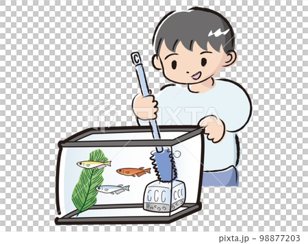 照顧青鱂的男孩(打掃水族館) 照顧青鱂的男孩(打掃水族館) 98877203