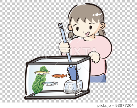 照顧青鱂的少女(打掃魚缸) 照顧青鱂的少女(打掃魚缸) 98877204