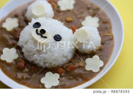 子供用に作ったクマさんカレーライス キャラカレー 子供用に作ったクマさんカレーライス キャラカレー 98878393
