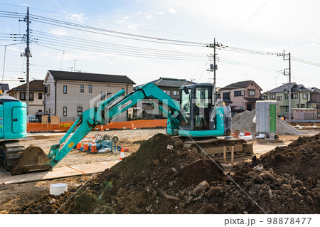 宅地造成工事 重機パワーショベル 宅地造成工事 重機パワーショベル 98878477