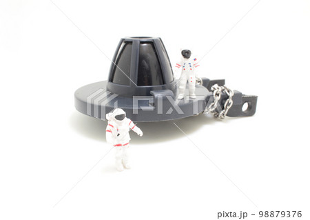 Astronaut with the plastic float, the fun concept Astronaut with the plastic float, the fun concept 98879376