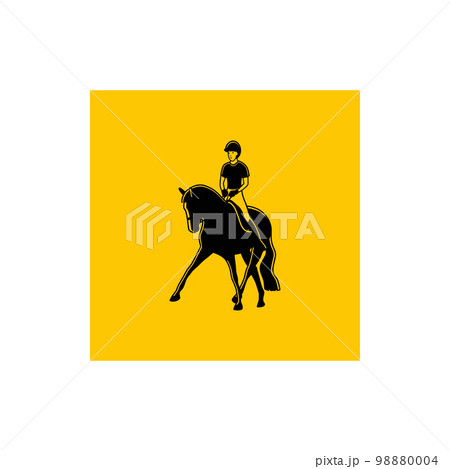 Simple equestrian sport logo concept 98880004
