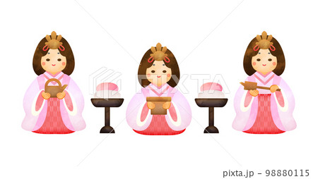 水彩風 三人官女 水彩風 三人官女 98880115