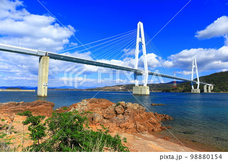 【長崎県】晴天の大島大橋（呼子の瀬戸） 98880154
