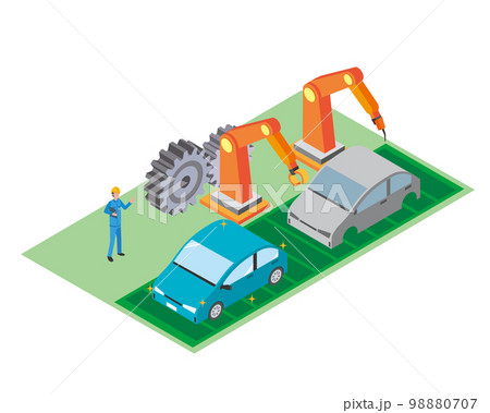 自動車産業のイメージイラスト 98880707