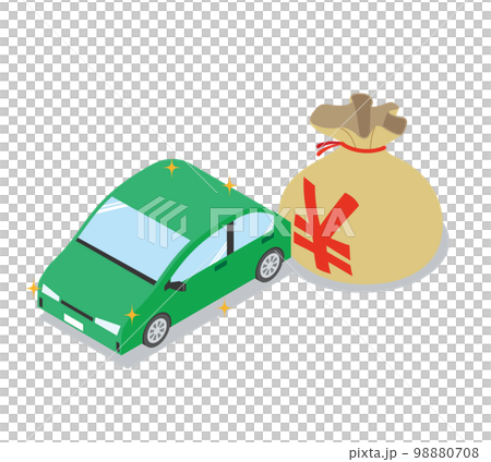 有汽車和日元的錢袋子 98880708