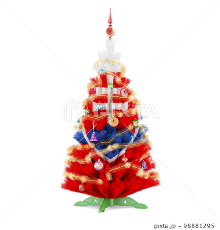 Slovak flag painted on the Christmas tree, 3D rendering 98881295