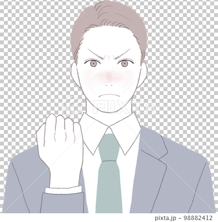 穿著憤怒西裝的清爽青年Pose ver握拳 98882412