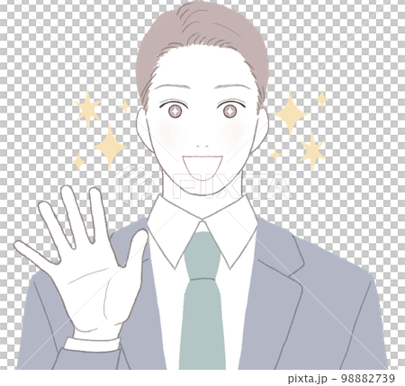 穿著西裝的清爽青年眼神閃閃揮舞姿勢ver 穿著西裝的清爽青年眼神閃閃揮舞姿勢ver 98882739