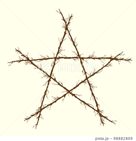 Tree branch line star symbol 98882809