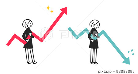 調子のいい矢印を持った女の子と調子の悪い矢印を持った女の子 98882895