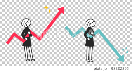 調子のいい矢印を持った女の子と調子の悪い矢印を持った女の子 98882895