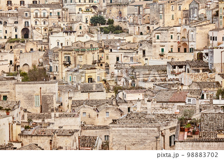 Breathtaking view of the ancient town of Matera, southern Italy. 98883702