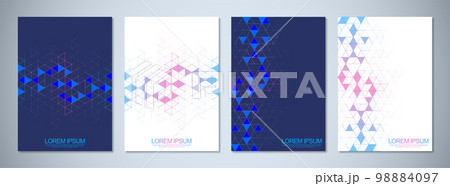 Abstract geometric covers and brochures with triangles shape patterns Abstract geometric covers and brochures with triangles shape patterns 98884097