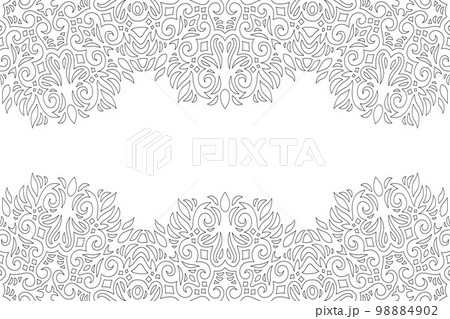 Coloring book art with ornate organic border 98884902