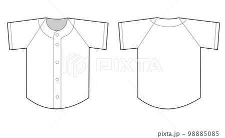 Baseball / white (plain) uniform (front / back) - Stock Illustration  [98885085] - PIXTA