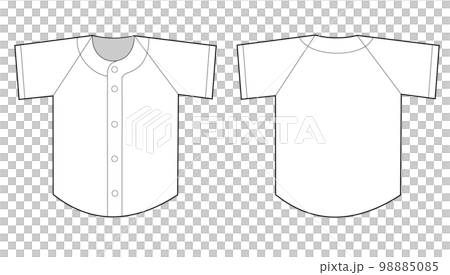 Baseball / white (plain) uniform (front / back) - Stock Illustration  [98885085] - PIXTA