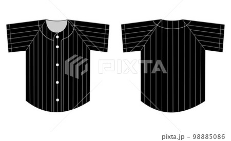 Baseball / white (plain) uniform (front / back) - Stock Illustration  [98885085] - PIXTA